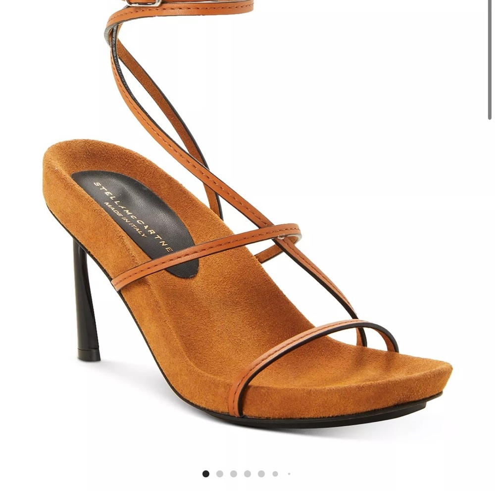 Stella McCartney Tan Suede Strappy Heeled Sandals